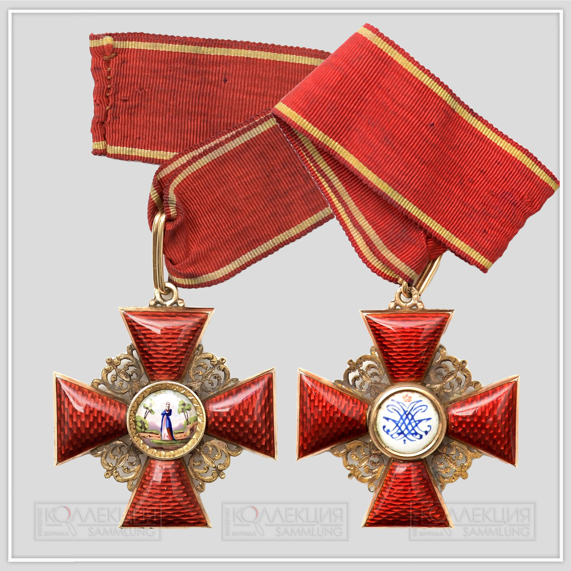 Знак ордена св. Анны 2-й степени. СПб Фирма "Николас и Плинке" 1870-е гг.