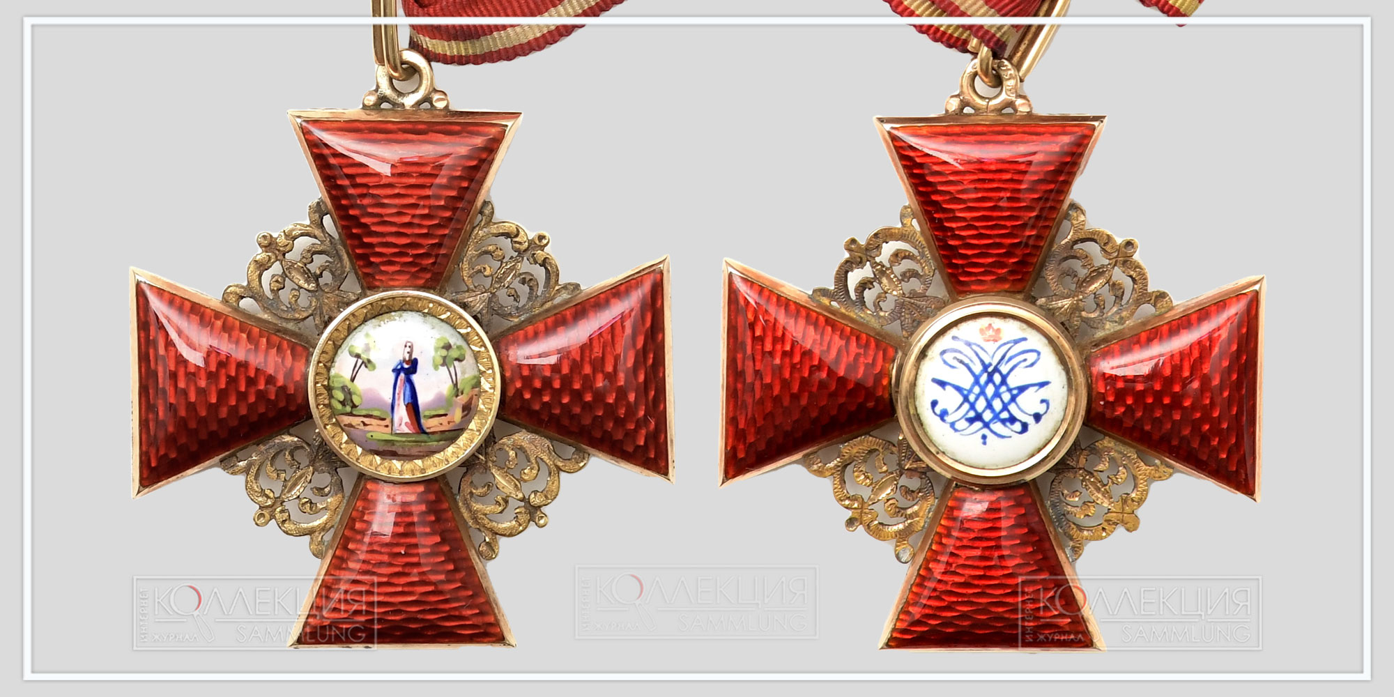 Знак ордена св. Анны 2-й степени. СПб Фирма "Николас и Плинке" 1870-е гг.